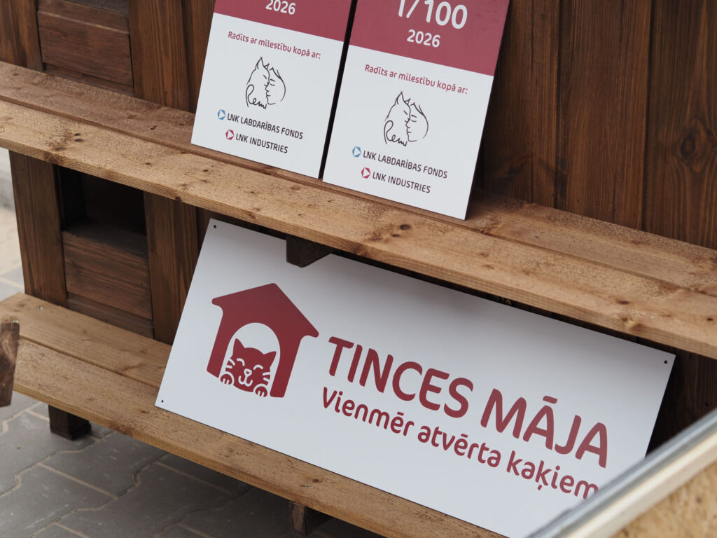 “Tinces māja” bezsaimnieku kaķu atbalstam visā Latvijā